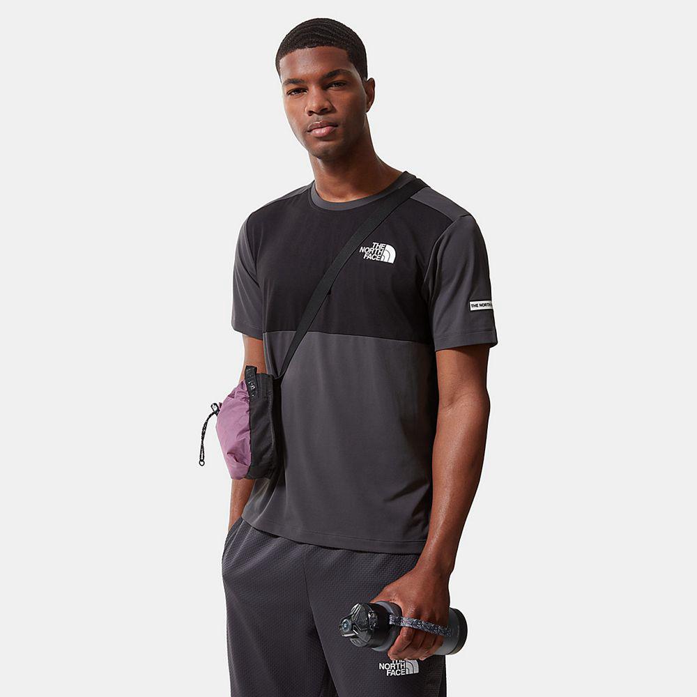 The North Face Mountain Athletics Hybrid Ανδρικα T Shirt - Γκρι / Μαυρα (LZMB67159)